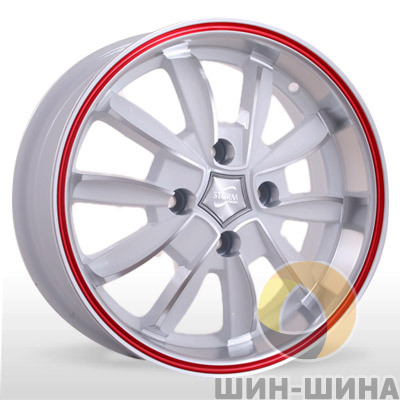 Диски BK 255 WPRL (White Polished Red Line) Storm